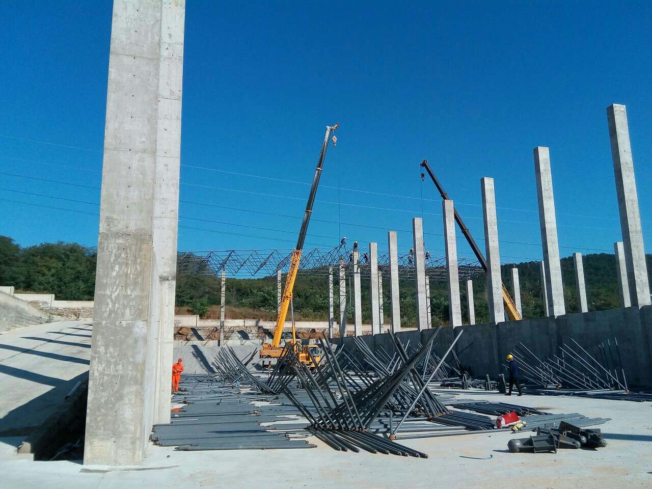 莱西威海搅拌站网架